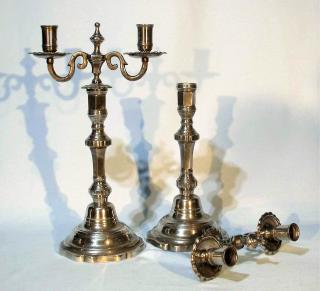 FLAMBEAUX en étain, PARIS, XVIII ème s